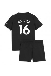 Fotbalové Dres Manchester City Rodri Hernandez #16 Dětské Venkovní Oblečení 2025-26 Krátký Rukáv (+ trenýrky)